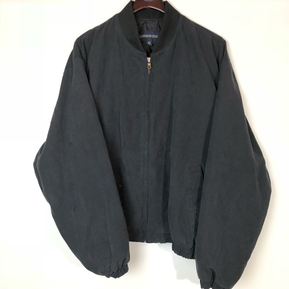 London Fog Men Off Black Bomber Jacket 
